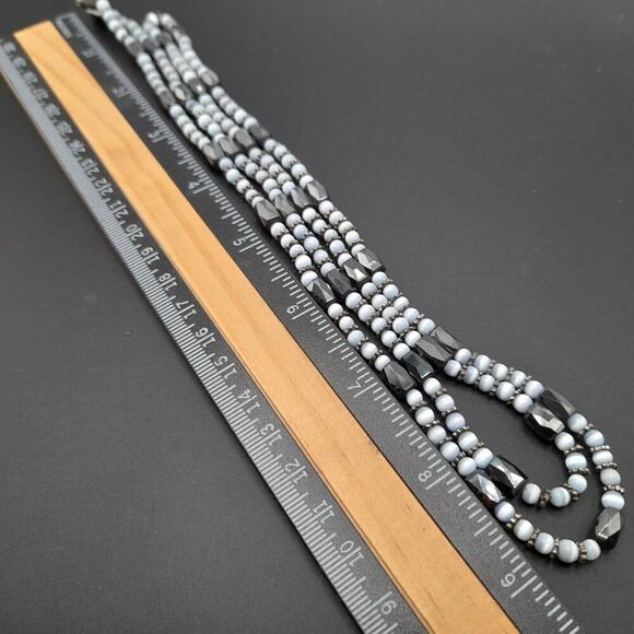 Tiger Eye Hematite Magnetic Wrap Bracelet, Silver Gray Beads, 35 Inches - Picture 5 of 10